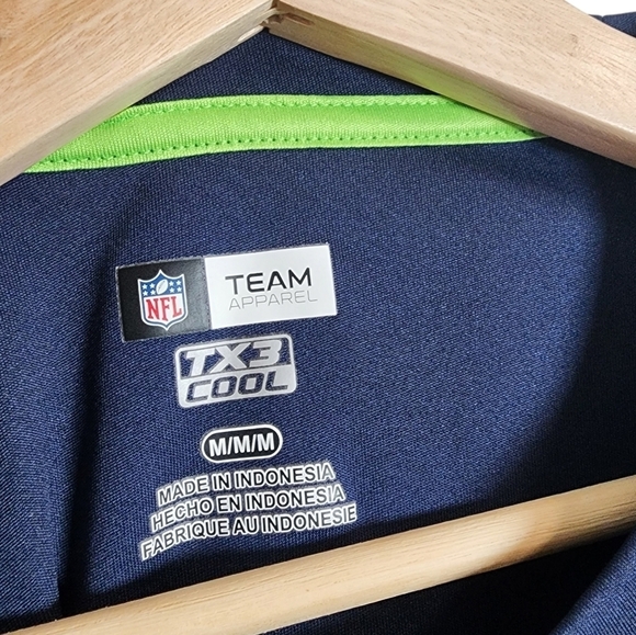 NFL Seattle Seahawks football Long sleeve crewneck Sports T-shirt Blue Green - Picture 4 of 6